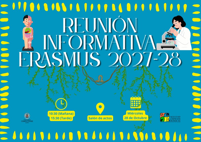 Reunión informativa Erasmus curso 2027/2028 - 28 de octubre